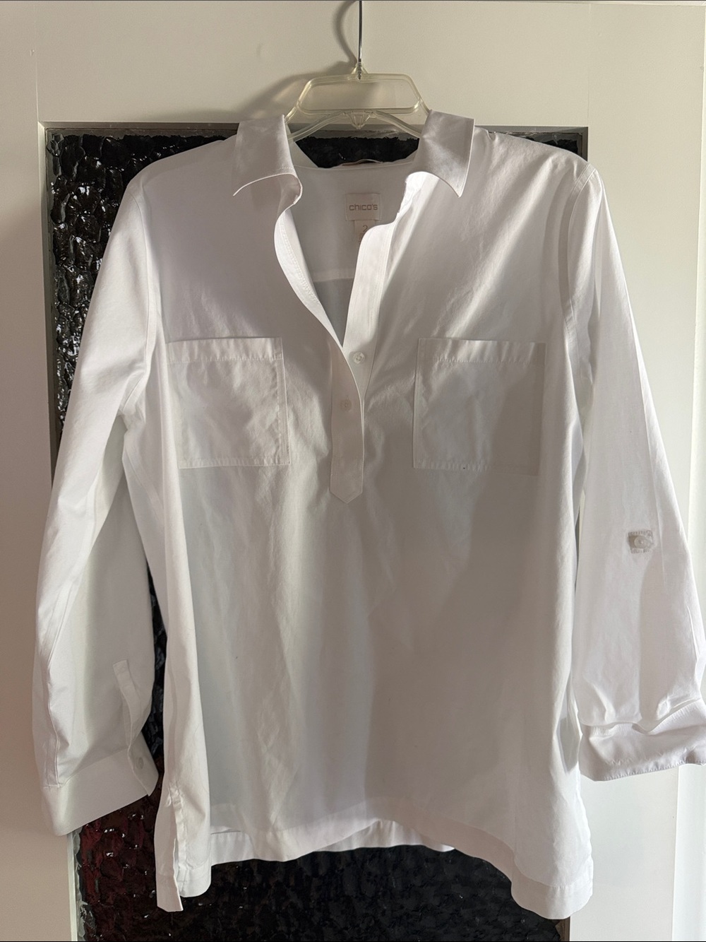 Chico's ladies white Casual Button-Down Popover Shirt